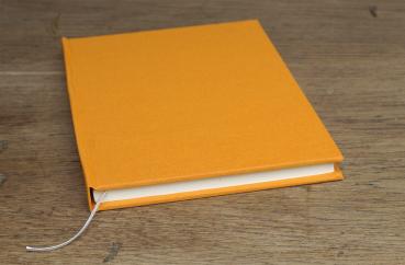 Preview: Leinenbuch orange zum Schreiben Zeichnen Malen